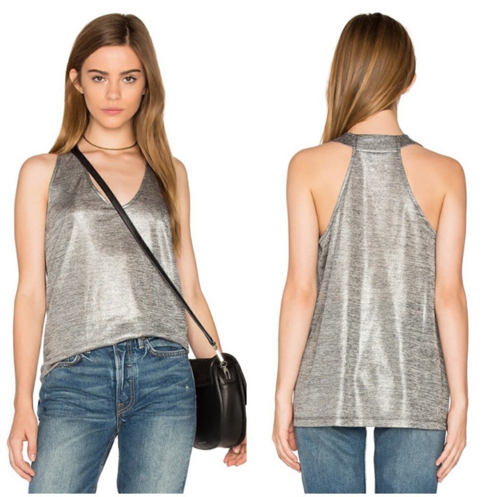 💕JACK BY STEVE MADDEN💕 Denzel Top ~ Metallic Silver Small S NWOT